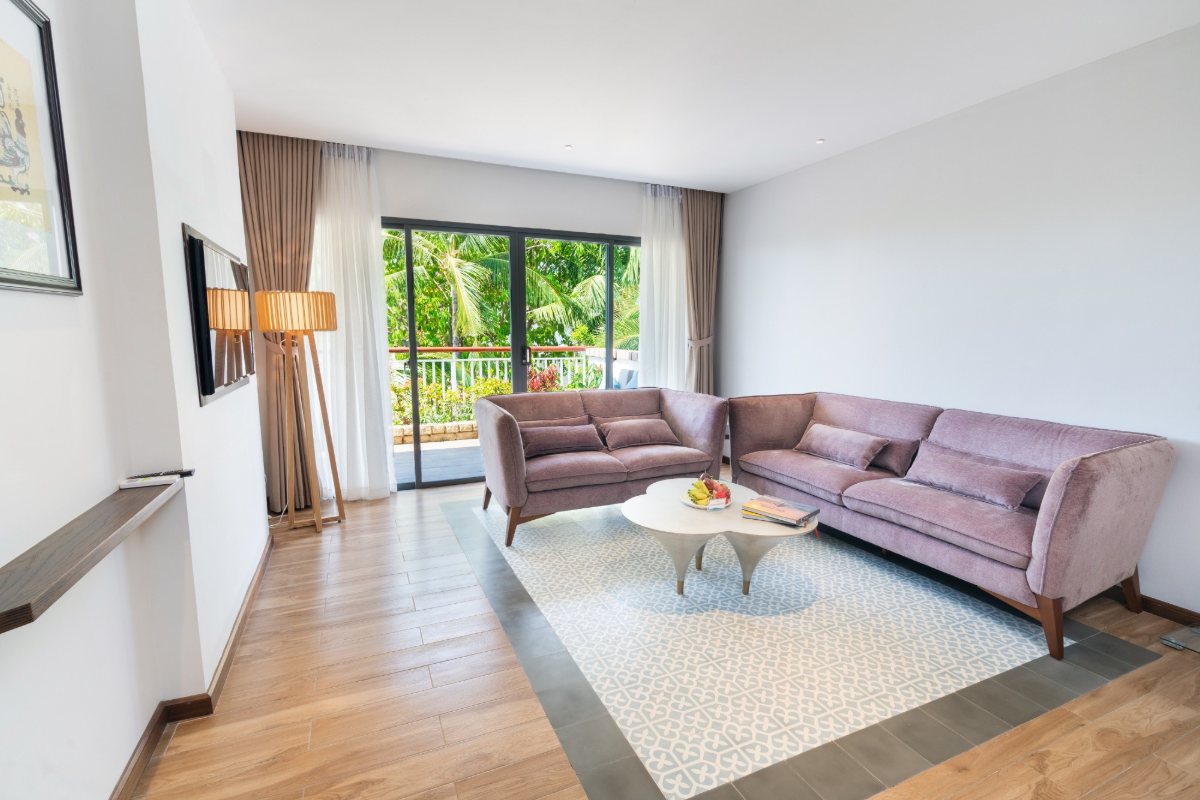 Bedroom of the Ocean View Suite at Hoang Ngoc Beach Resort