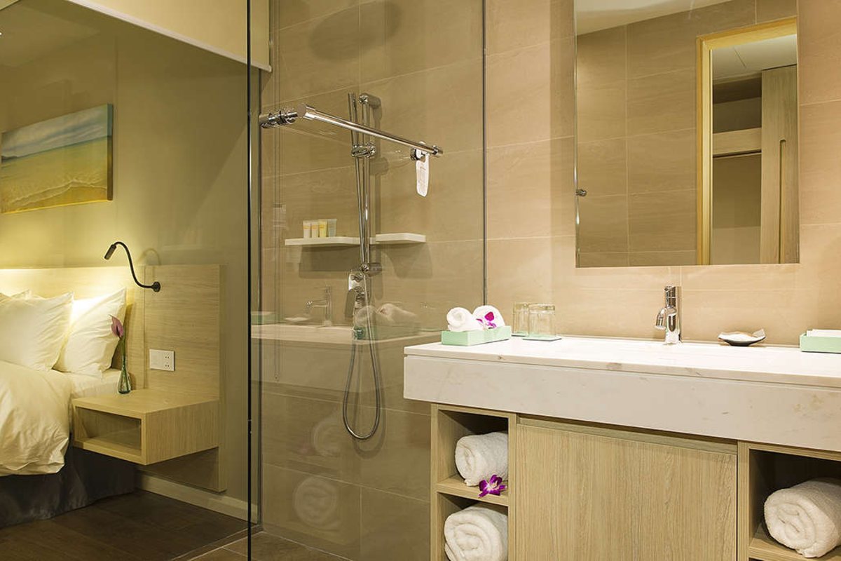 Deluxe room bathroom at Liberty Central Nha Trang