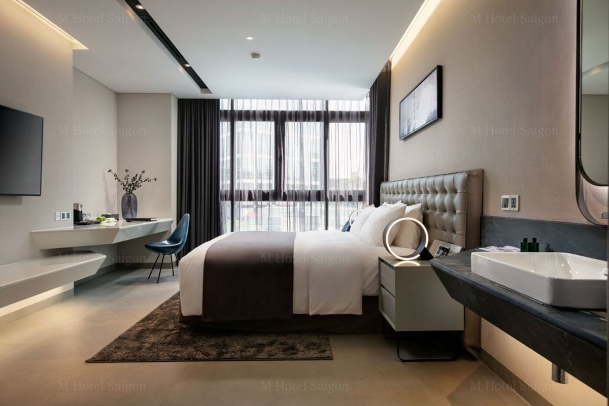 Contemporary-style room interior at M Hotel Saigon