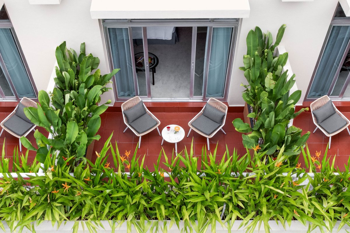 New World Saigon Hotel Balconies of the Deluxe rooms with balcony at New World Saigon Hotel