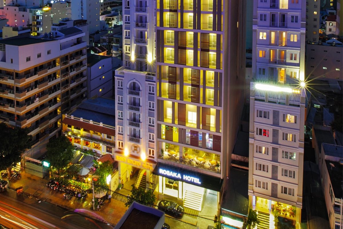 Rosaka Nha Trang Hotel tower in the tourist quarter