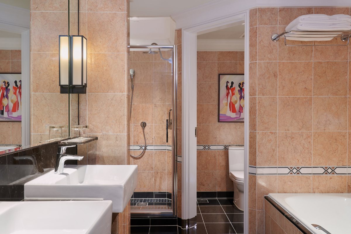 Guest bathroom in a suite at Sheraton Saigon Grand Opera Hotel