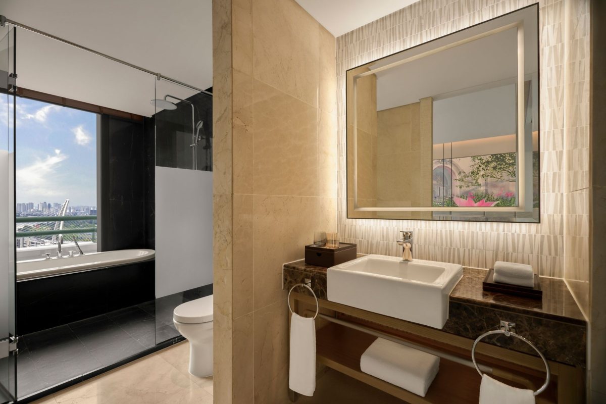 Studio bathroom at Sheraton Saigon Grand Opera Hotel