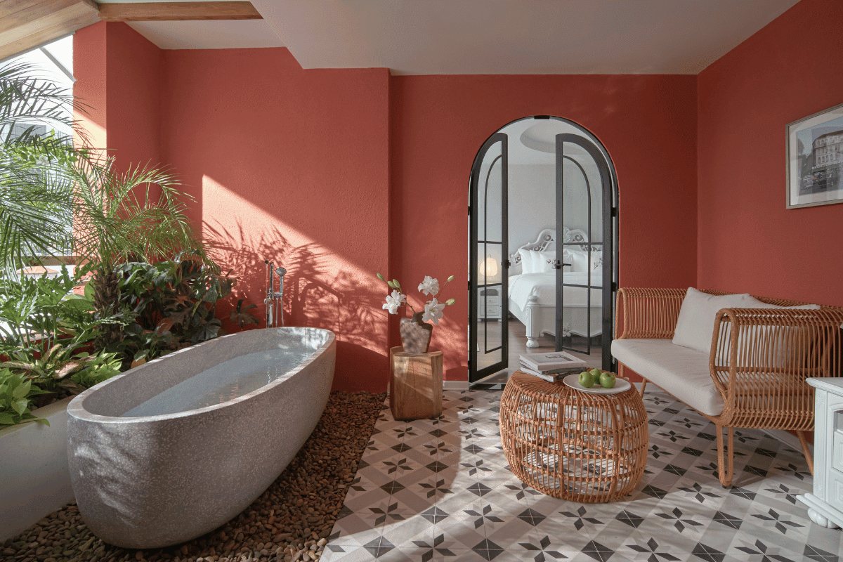 Bathroom of The Suite Double at Silverland Mây Hotel