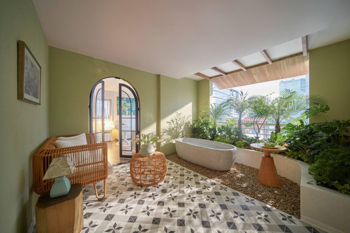 Green terrace of The Suite Double at Silverland Mây Hotel