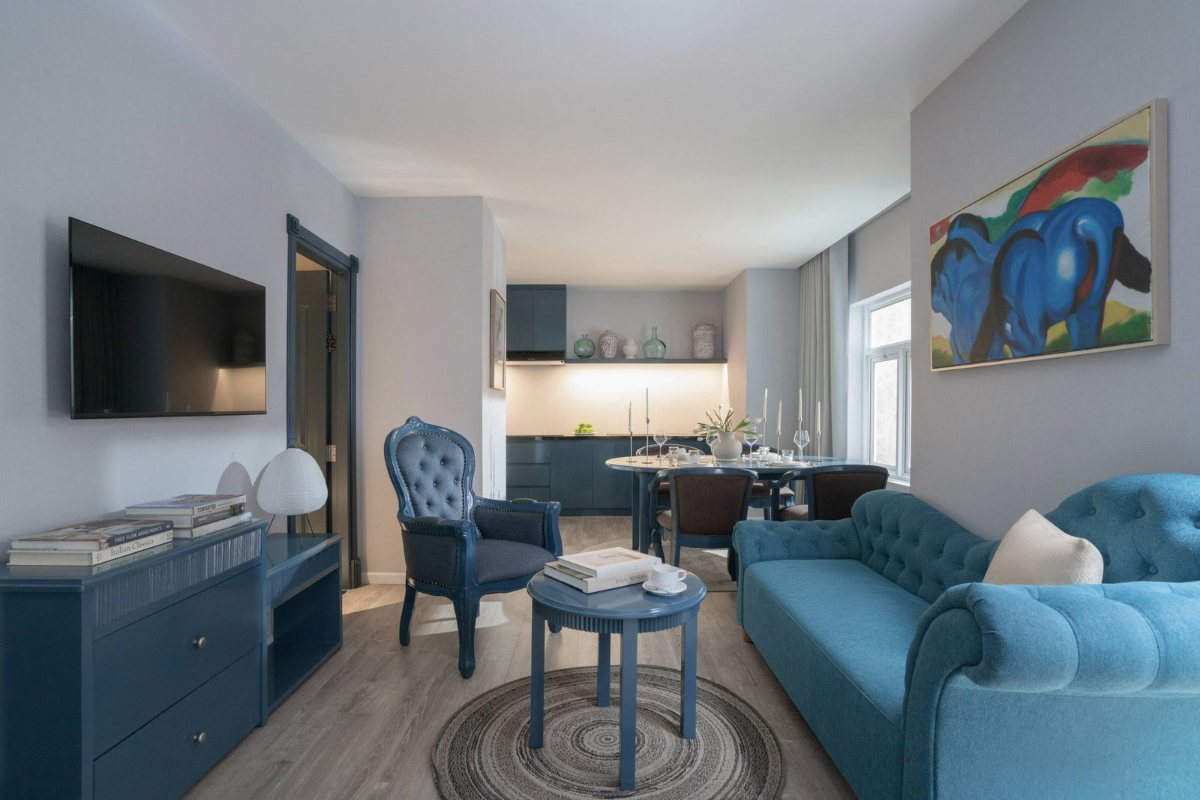 Living room of The Suite Family at Silverland Mây Hotel